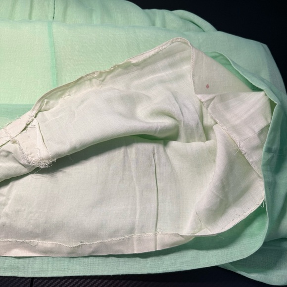 🌿 Vintage 60s Green Prairie Maxi Dress Lace Trim Boho Romantic XS/S 🌿 - Picture 2 of 16